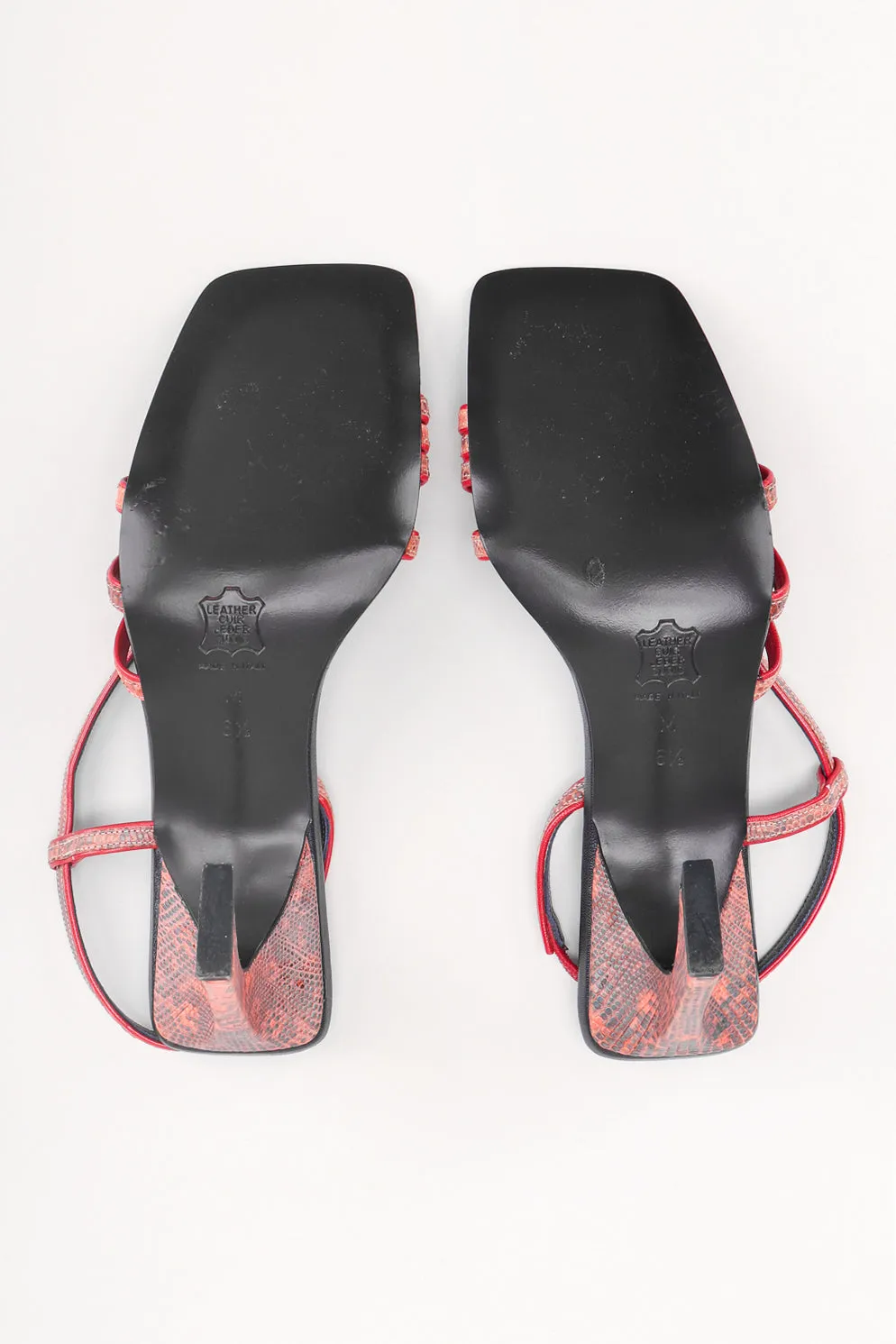 Strappy Square Lizard Sandals