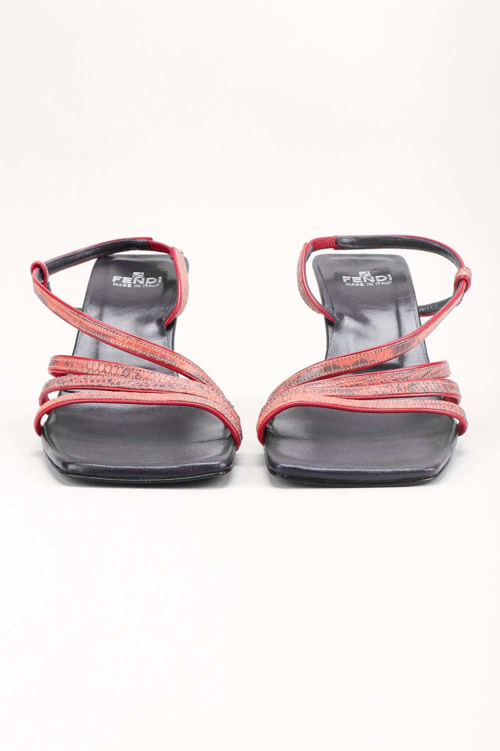 Strappy Square Lizard Sandals