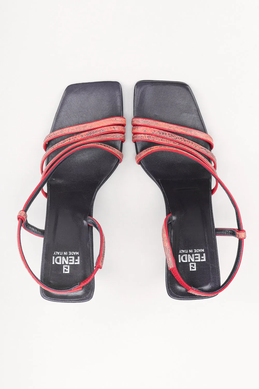 Strappy Square Lizard Sandals