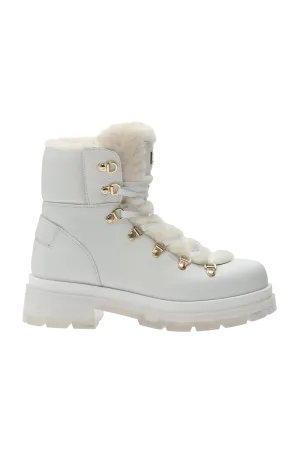 Swansea Grain Leather Transparent Sole Shearling Boots