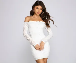 Sweet And Stylish Charming Off-The-Shoulder Mini Dress