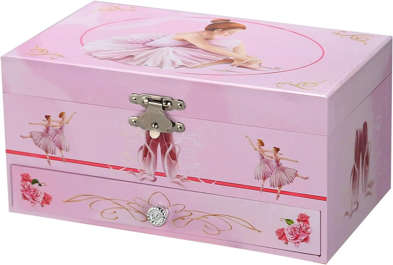 Sweet Musical Jewelry Box With Pullout Drawer And Dancing Ballerina Girl F