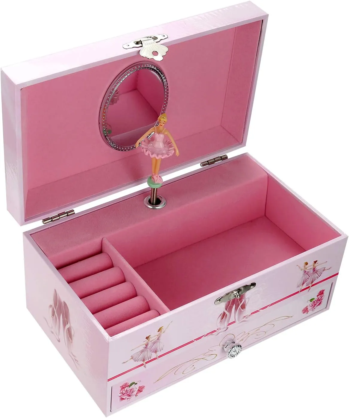 Sweet Musical Jewelry Box With Pullout Drawer And Dancing Ballerina Girl F