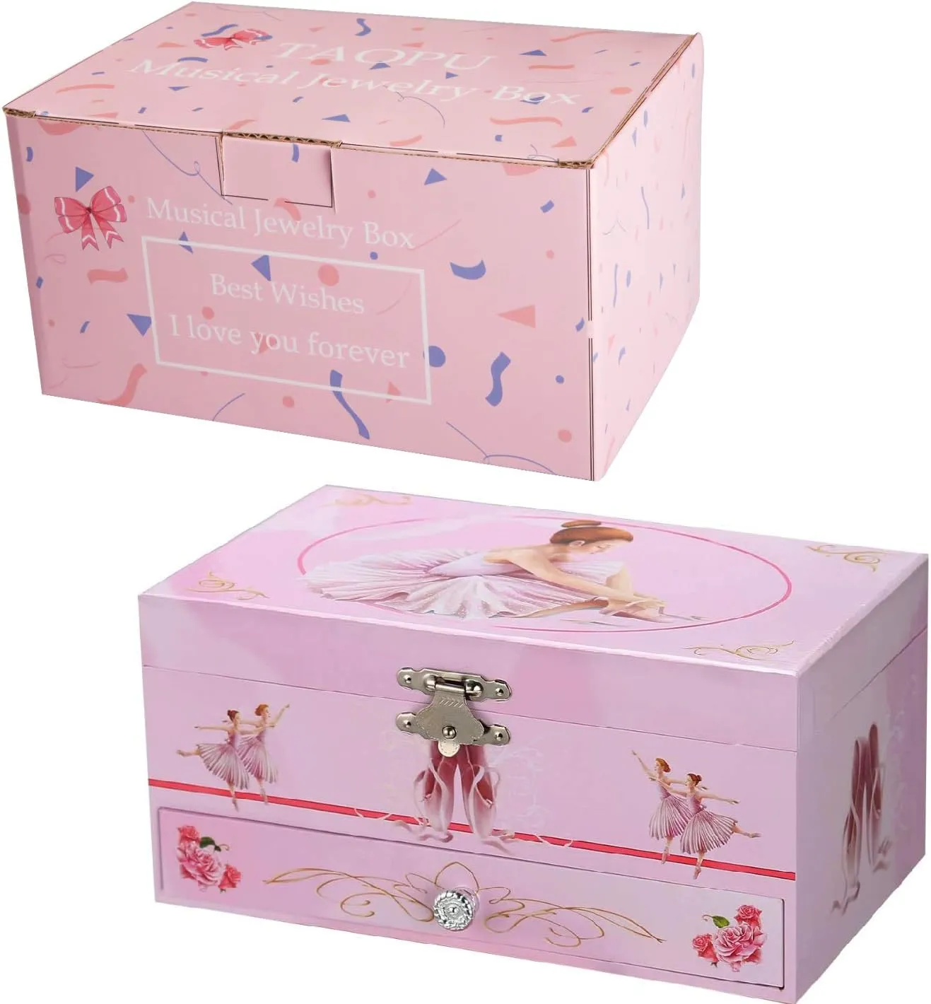 Sweet Musical Jewelry Box With Pullout Drawer And Dancing Ballerina Girl F