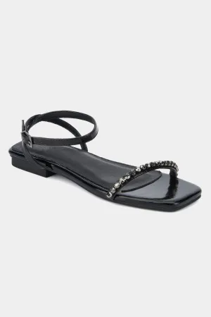 Tamryn Gem Ankle Wrap Flat Sandal