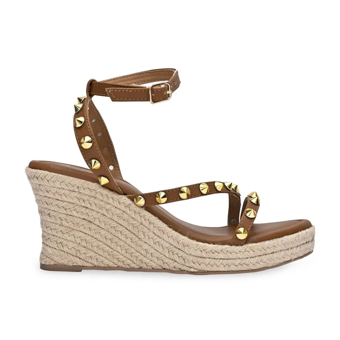 Tan Studded Wedges