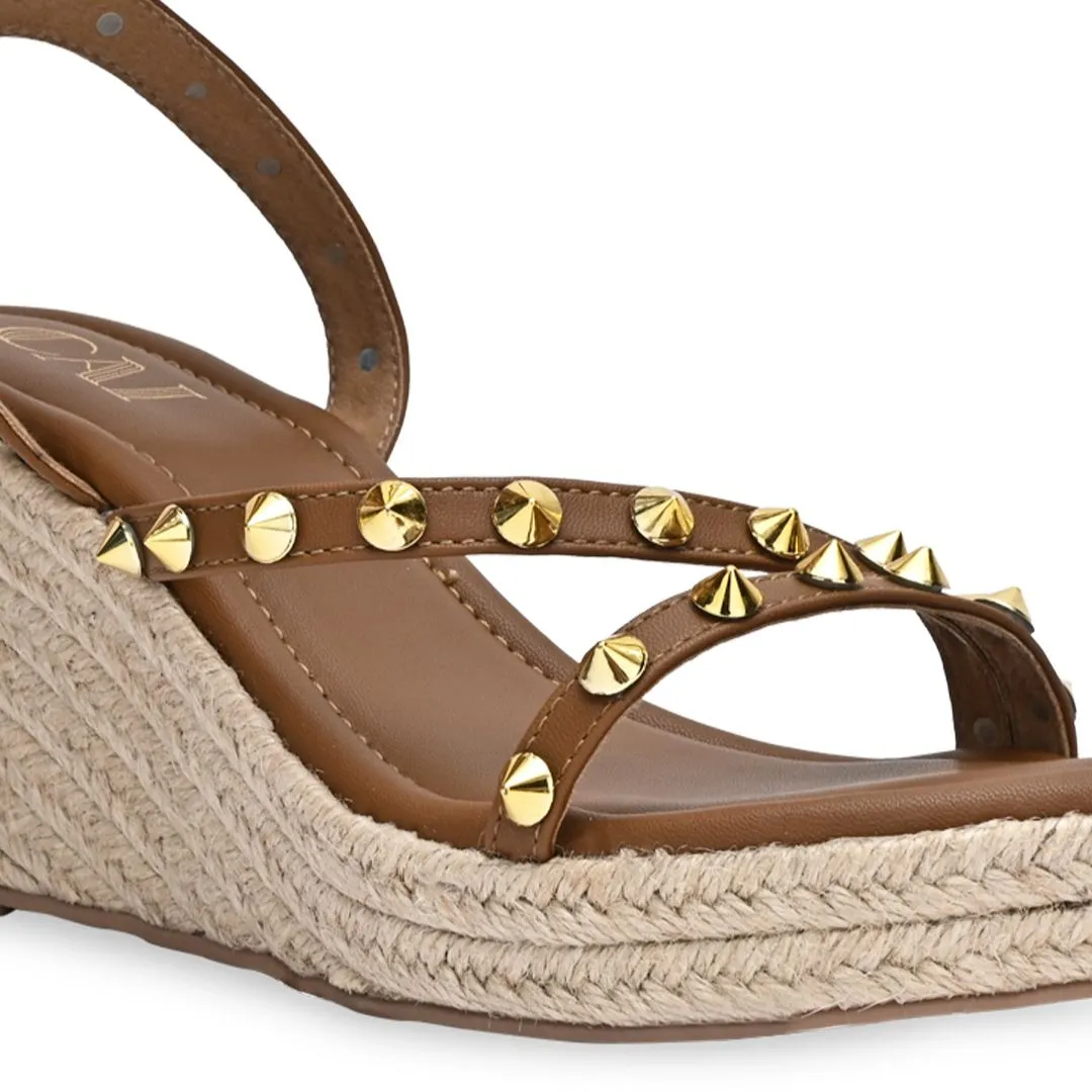 Tan Studded Wedges