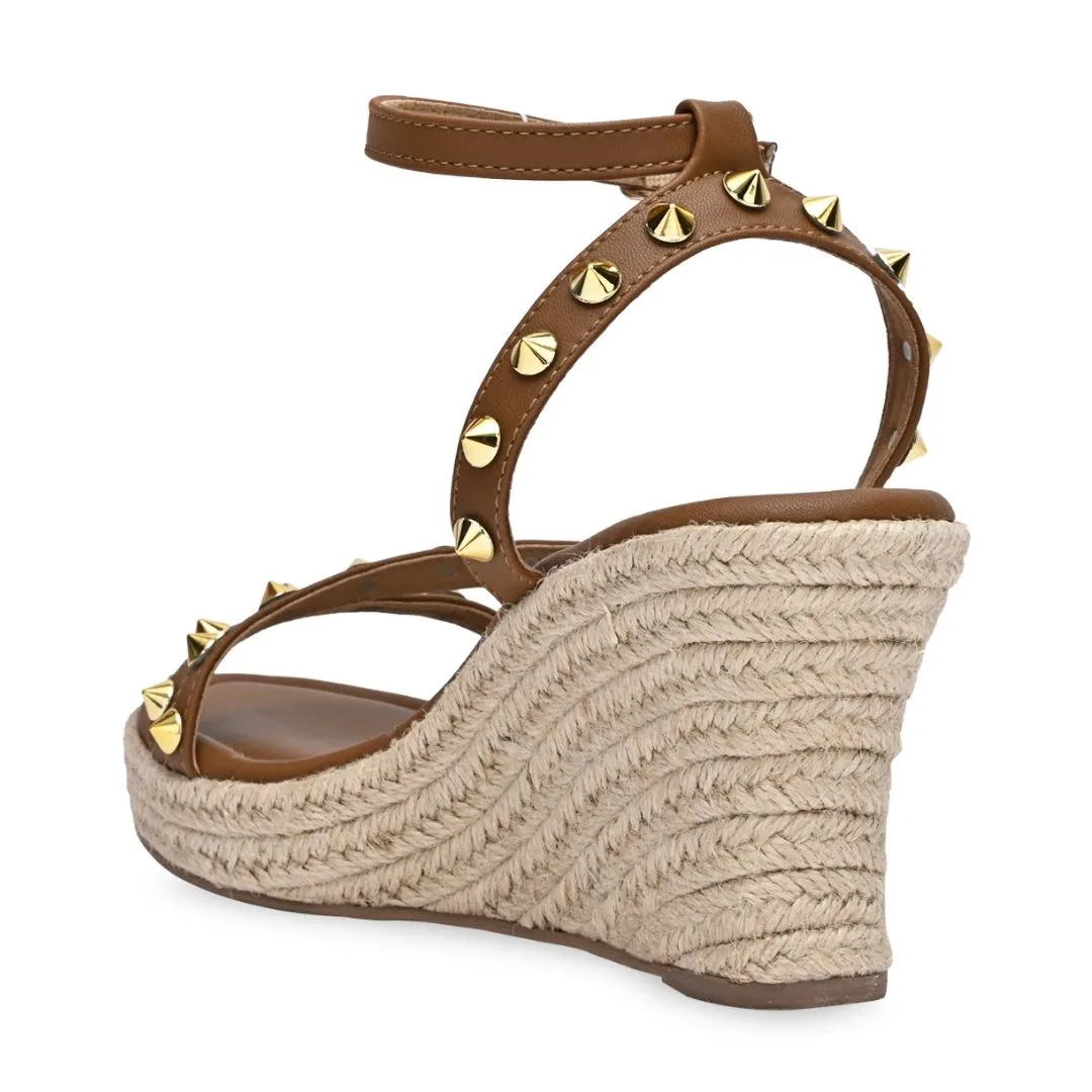 Tan Studded Wedges