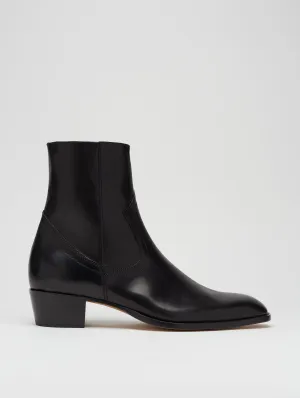 TEXAS PLAIN BOOT IN BLACK CALFSKIN - Woman