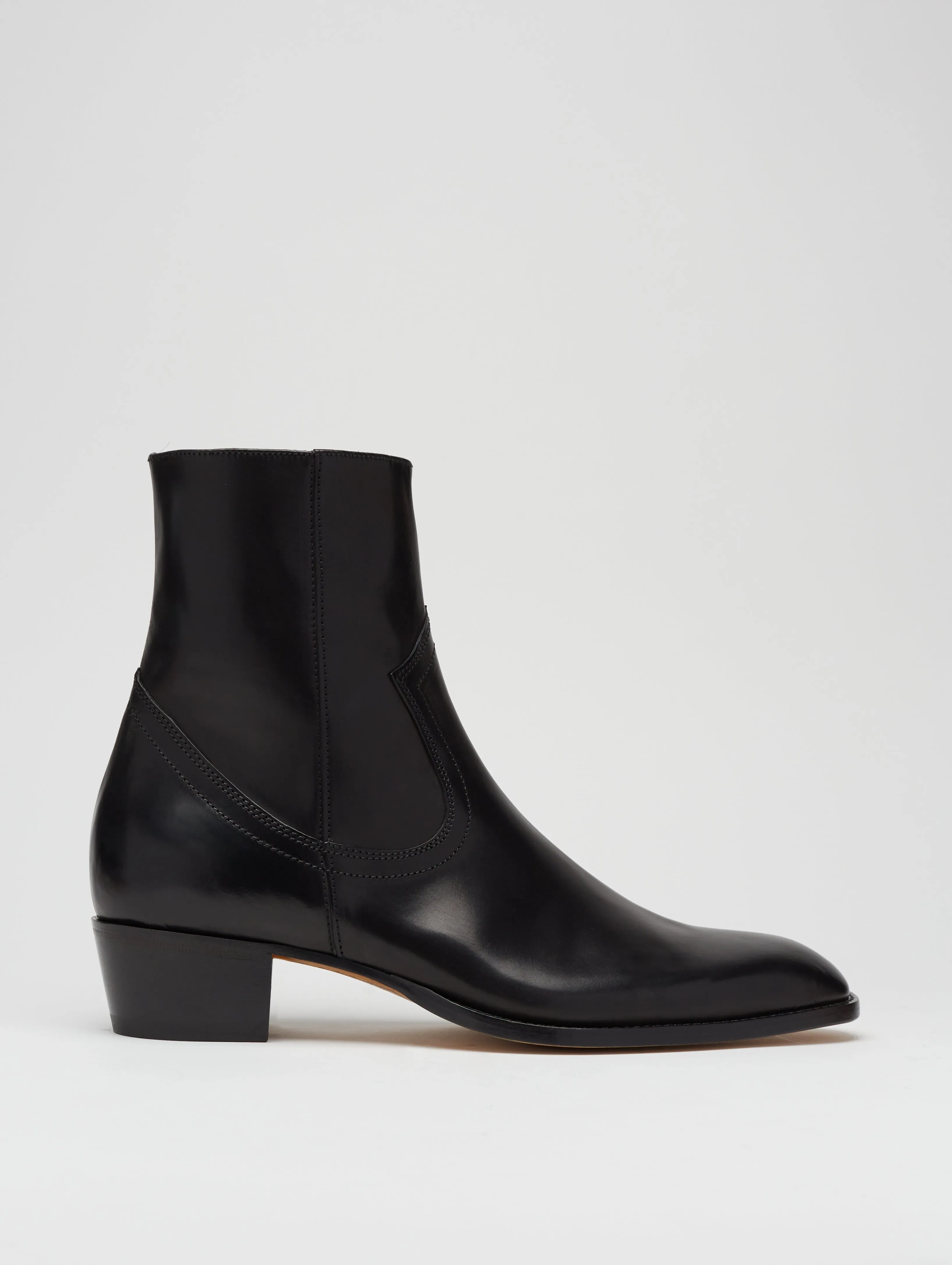 TEXAS PLAIN BOOT IN BLACK CALFSKIN - Woman