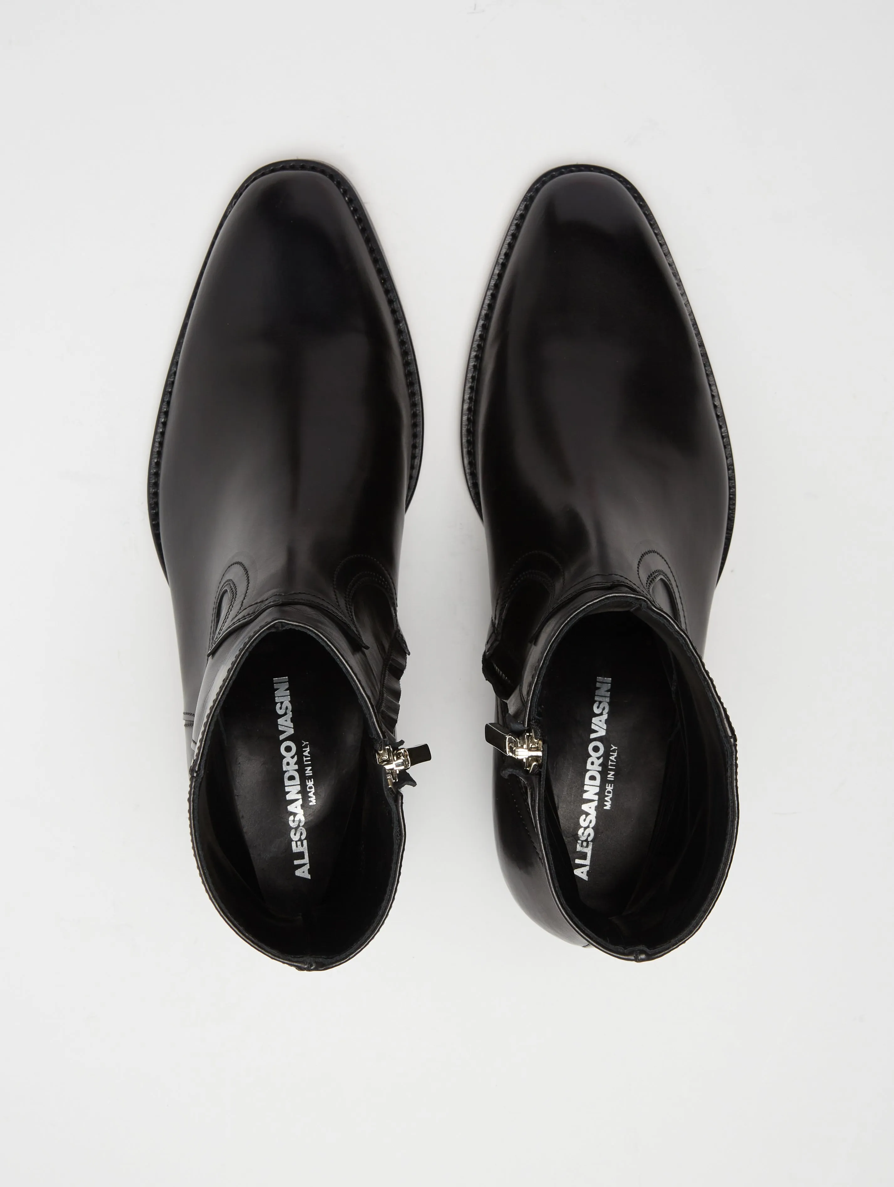 TEXAS PLAIN BOOT IN BLACK CALFSKIN - Woman