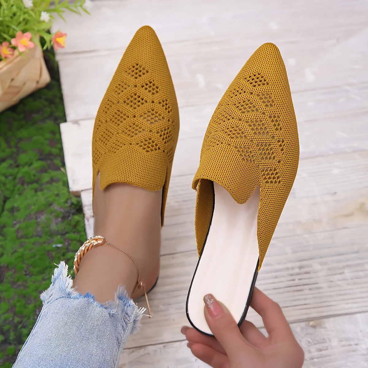 Thalía® | Knitted Flat Mules For Women