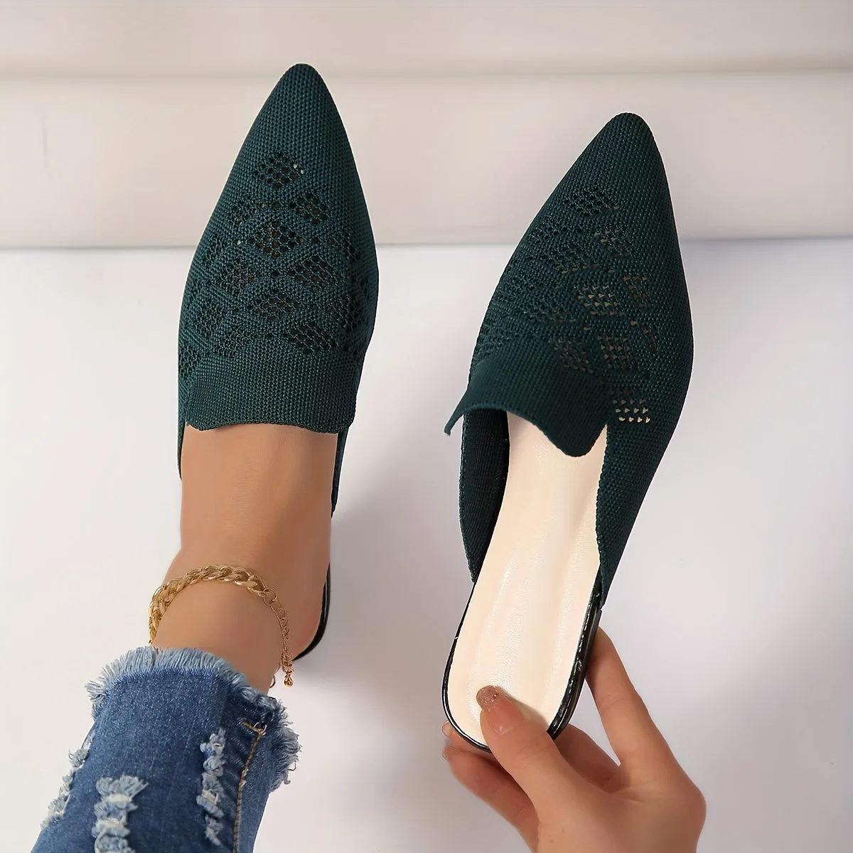 Thalía® | Knitted Flat Mules For Women