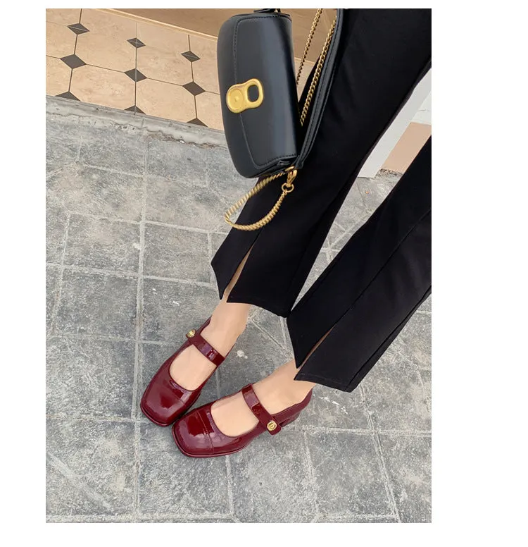 Thick Sole Mary Jane Shoes Chunky High Heels