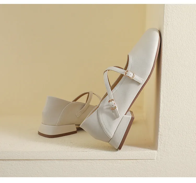 Thick Sole Mary Jane Shoes Spring Soft Sole Thick Heel Women's Shoes