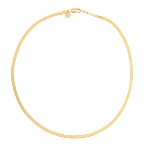 Thin Herringbone Anklet 14K