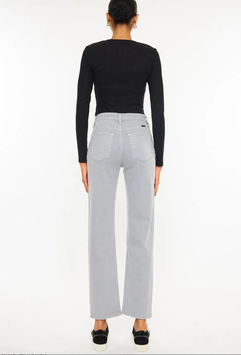 Ultra High Rise Grey Straight Leg