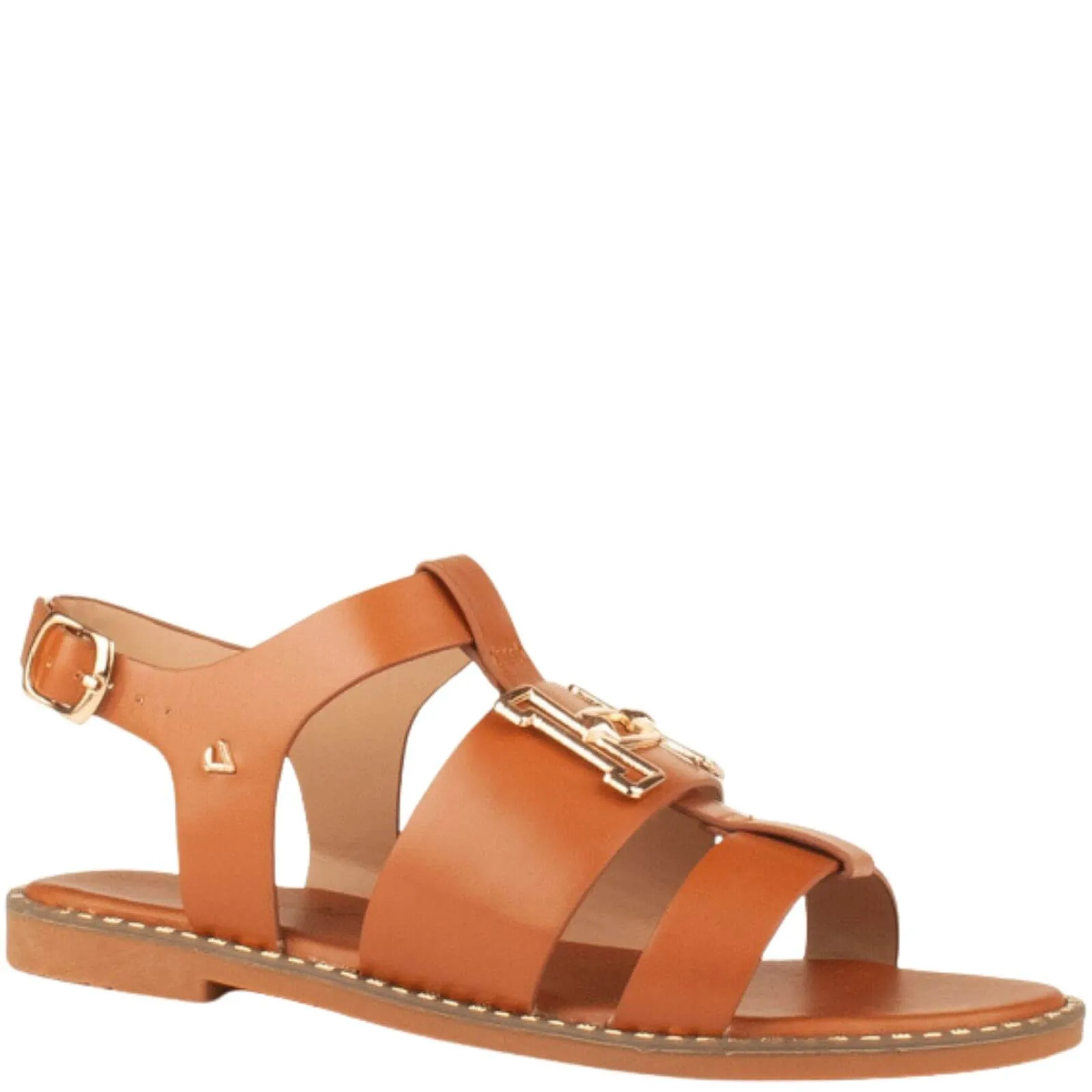 Una Healy Tan Strappy Flat Sandals