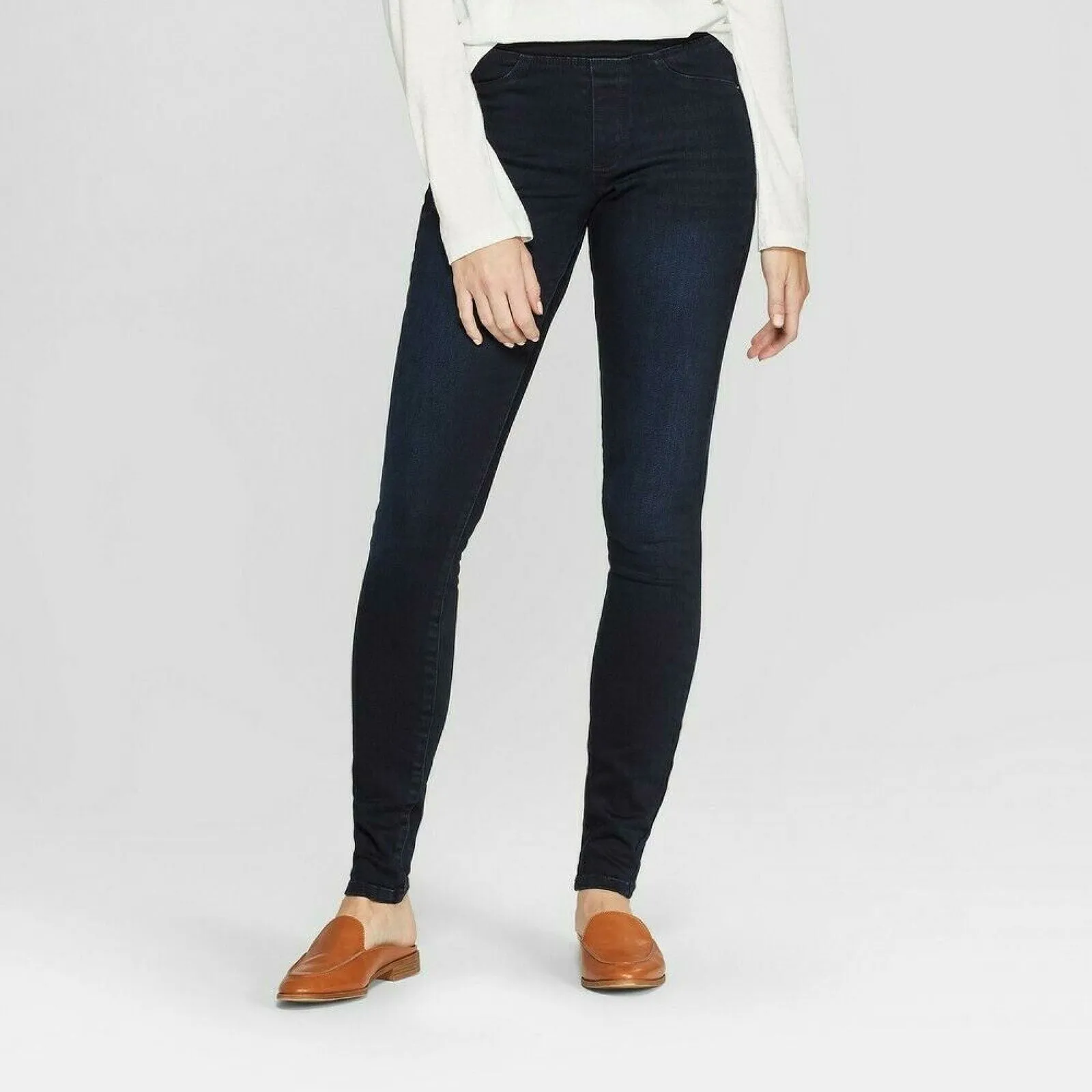 Universal Thread Women's High Ruse Pull On Jeggings Dark Wash 2