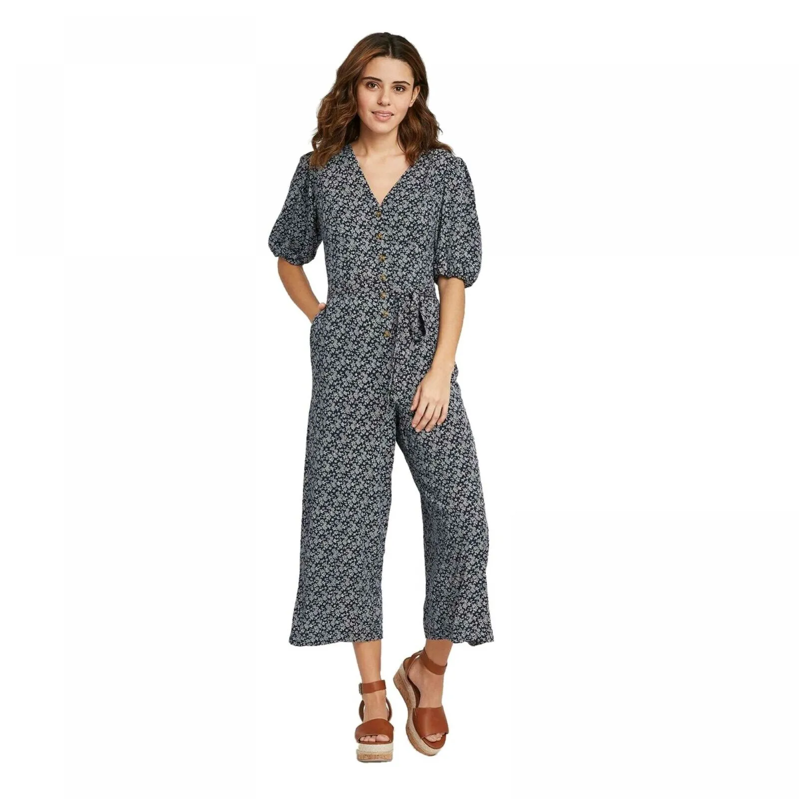 Universal Thread Women's Short Sleeve V-Neck Jumpsuit
