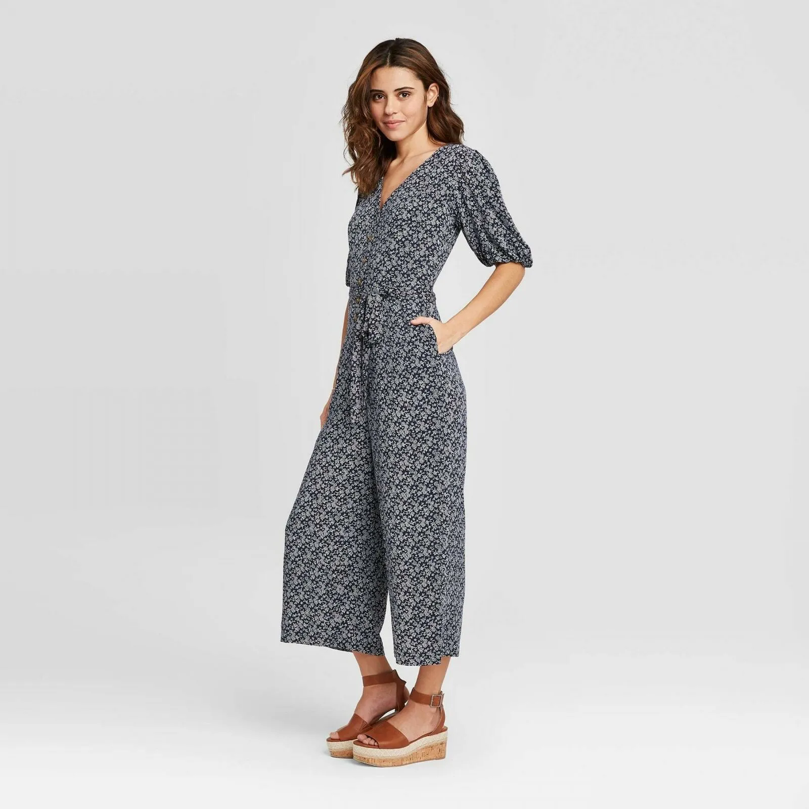 Universal Thread Women's Short Sleeve V-Neck Jumpsuit