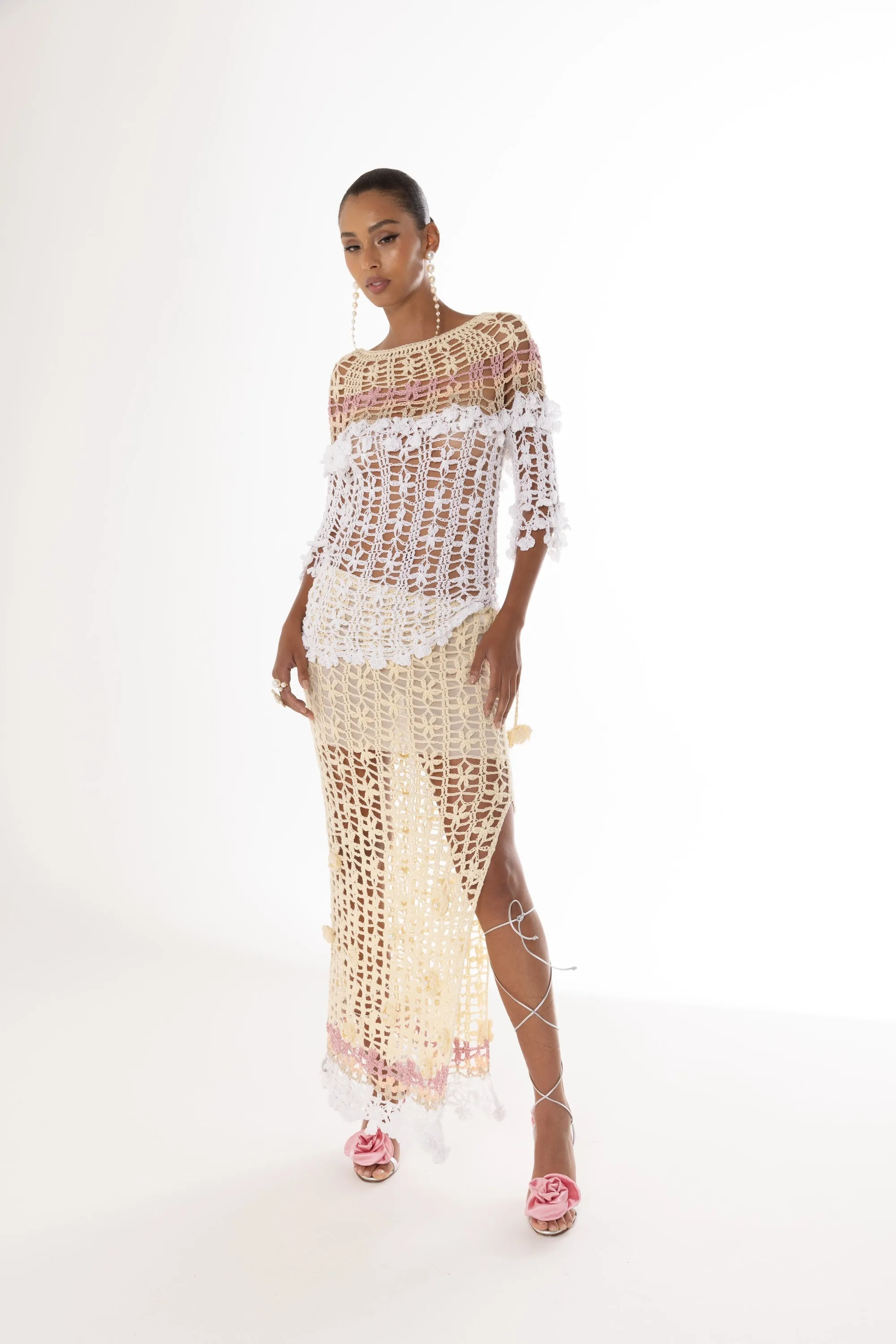 Vanilla Multicolor Handmade Crochet Skirt