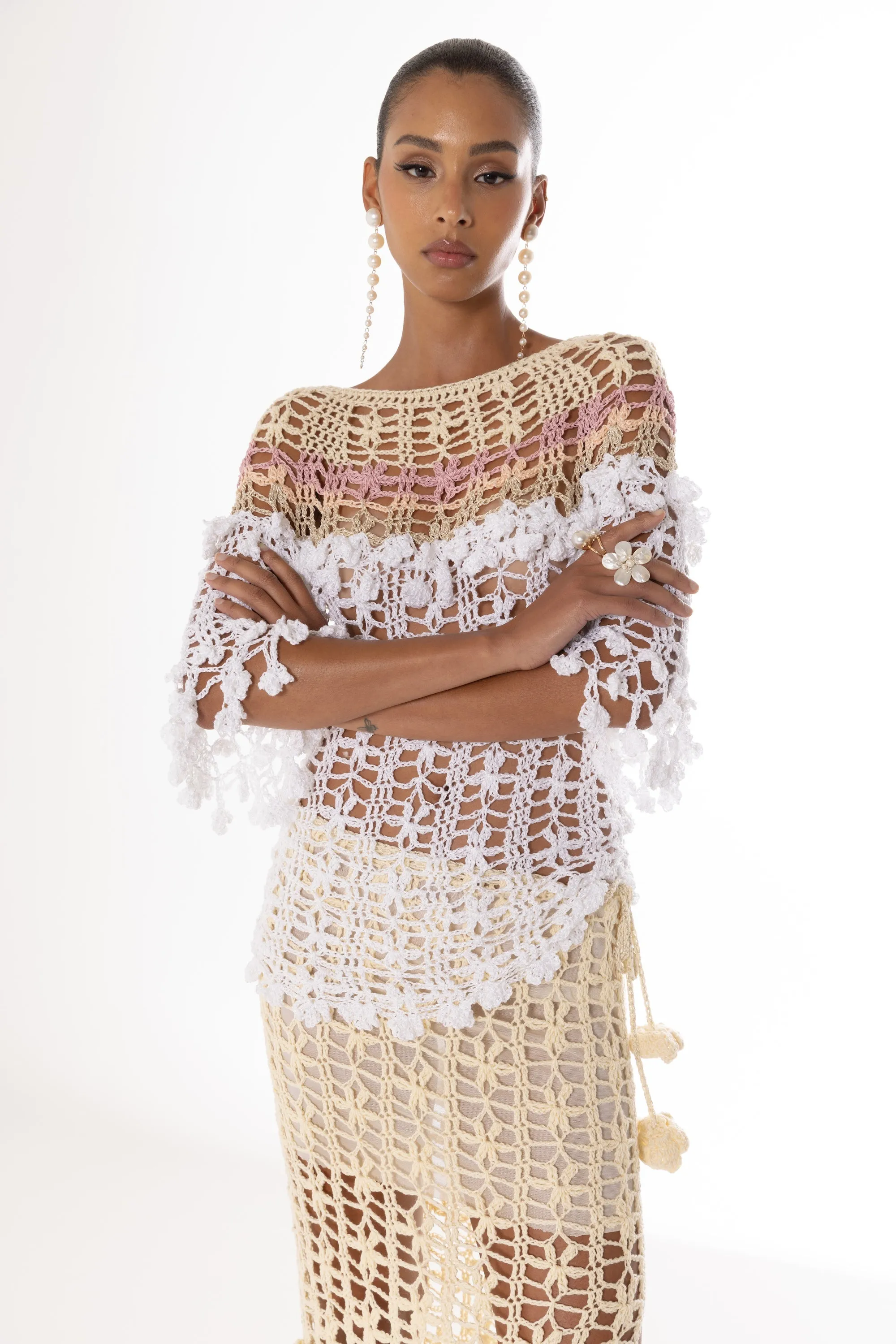 Vanilla Multicolor Handmade Crochet Skirt