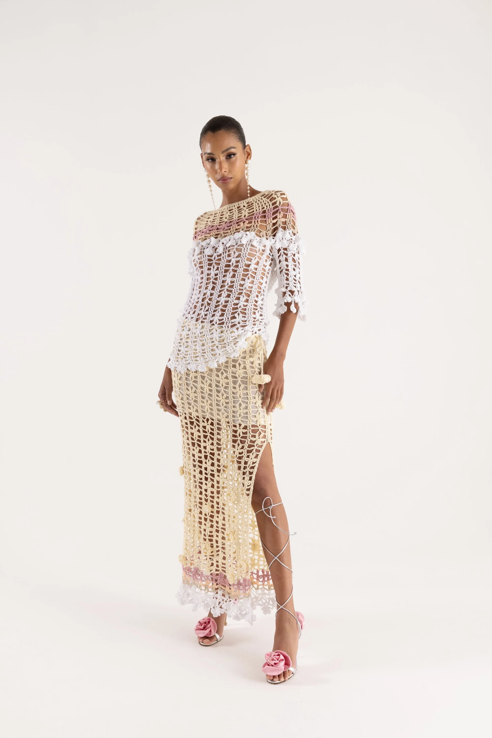 Vanilla Multicolor Handmade Crochet Skirt