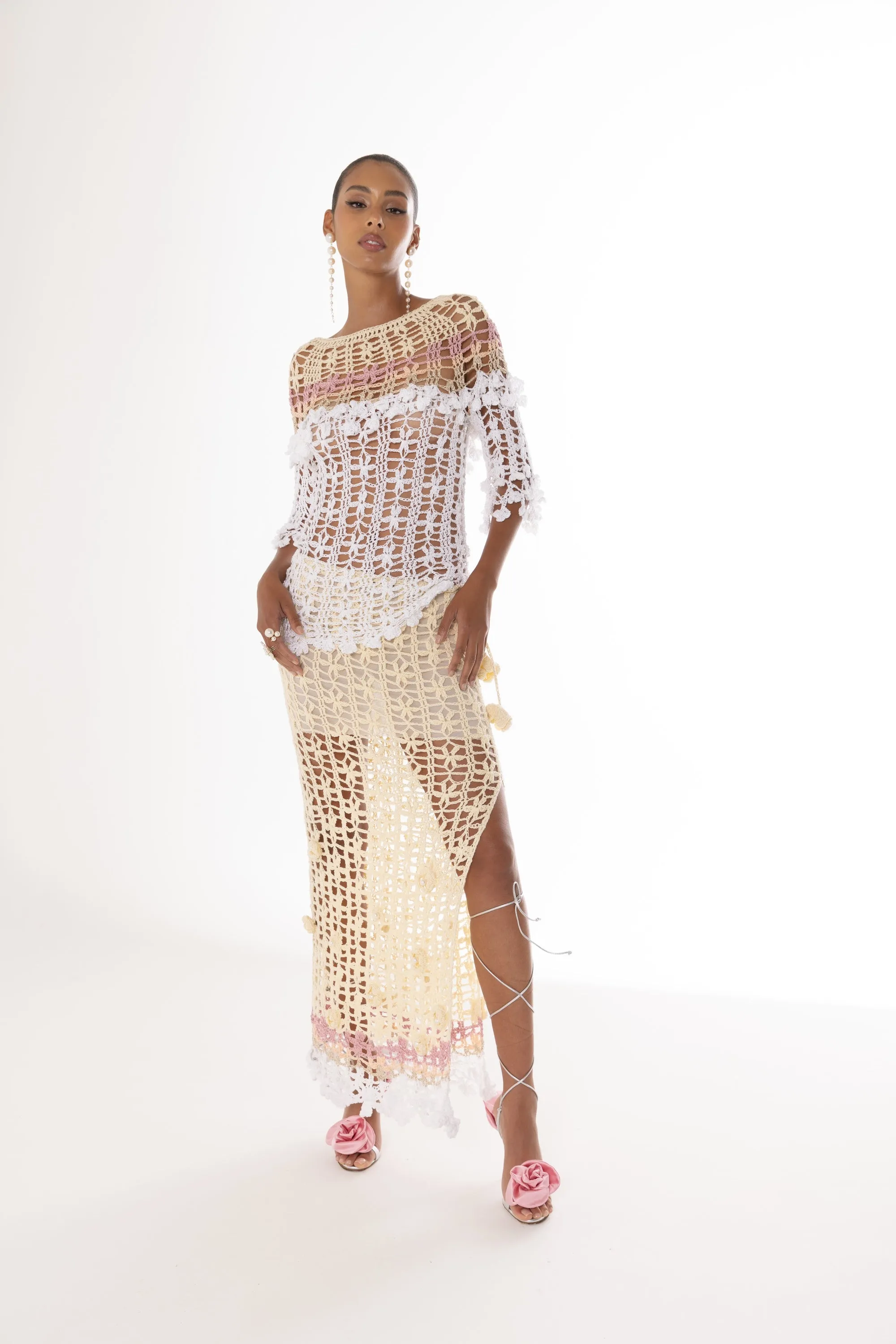 Vanilla Multicolor Handmade Crochet Skirt