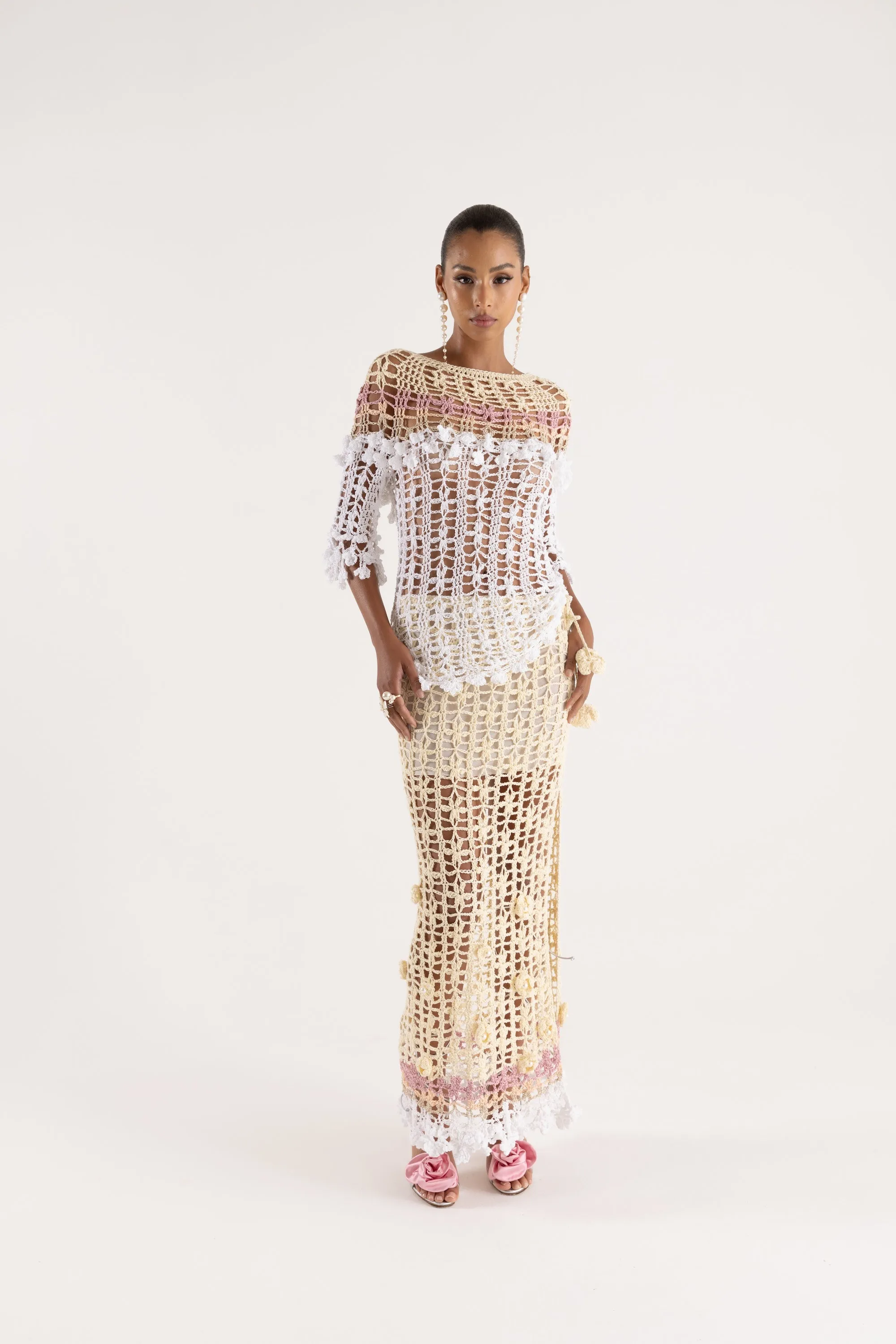 Vanilla Multicolor Handmade Crochet Skirt