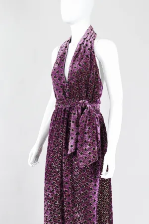 Velvet Lamé Moroccan Tile Halter Dress