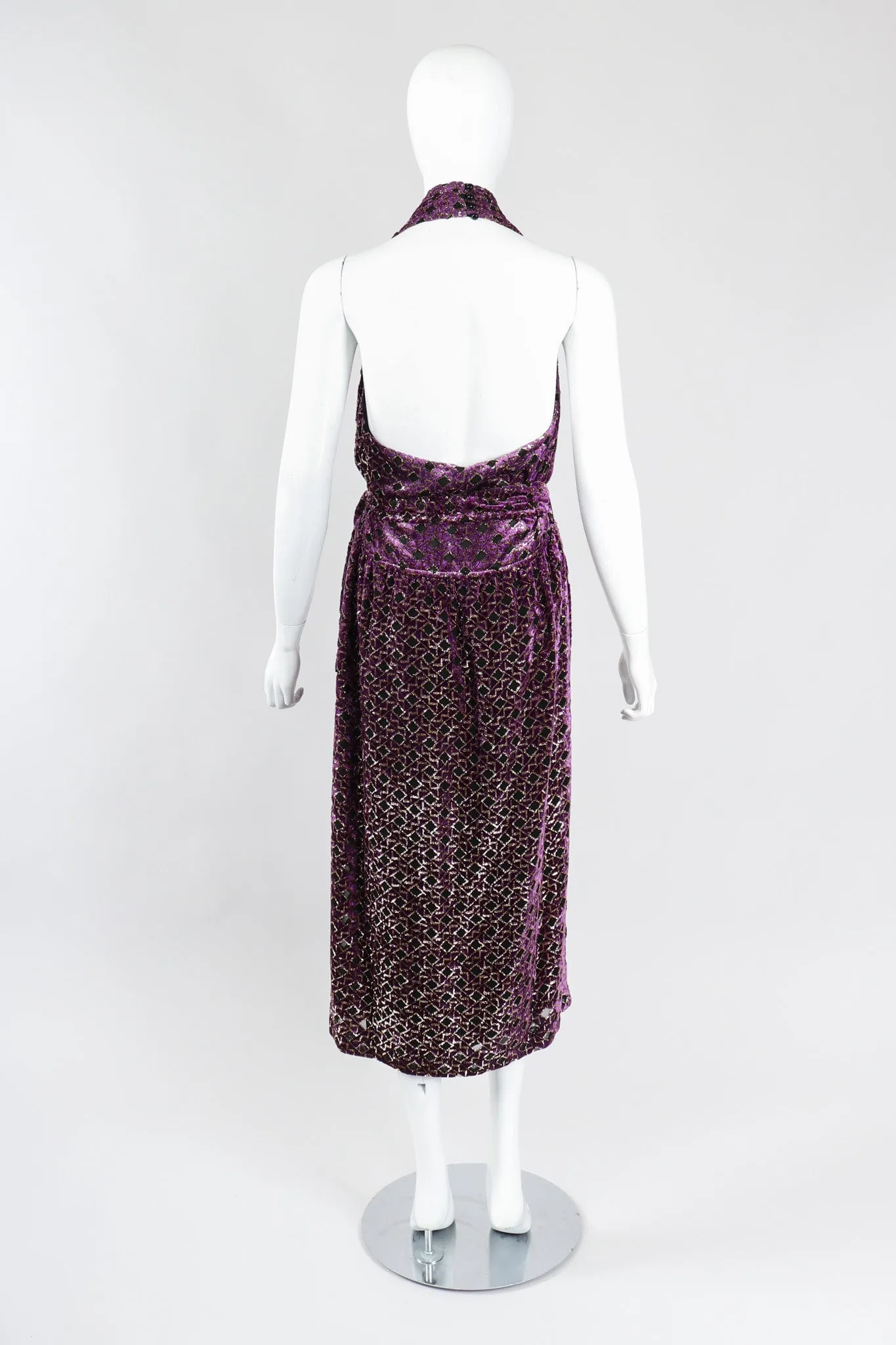 Velvet Lamé Moroccan Tile Halter Dress