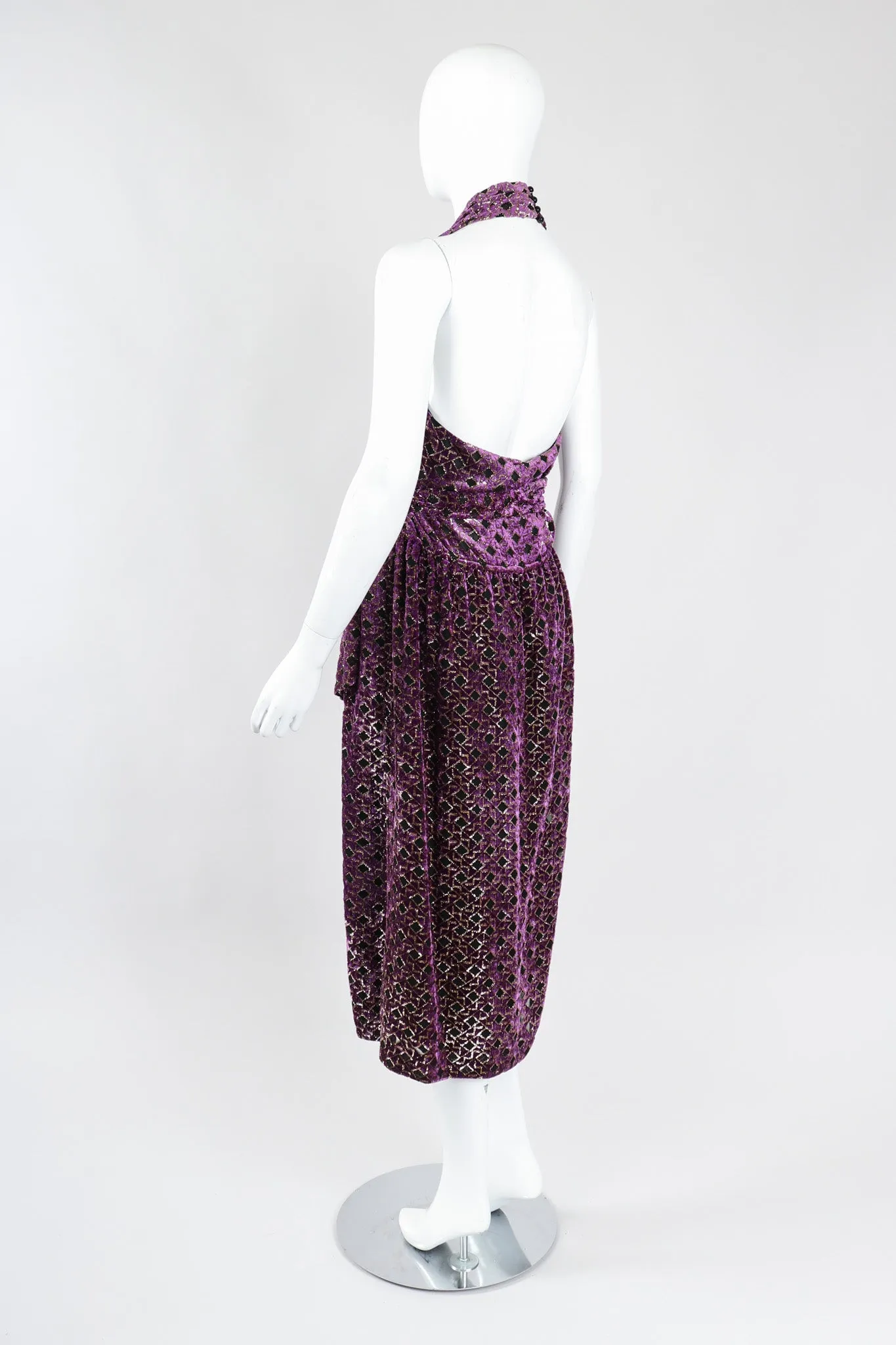 Velvet Lamé Moroccan Tile Halter Dress