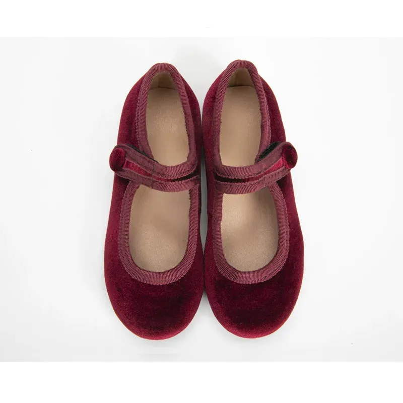 Velvet Mary Jane Shoes for Kids