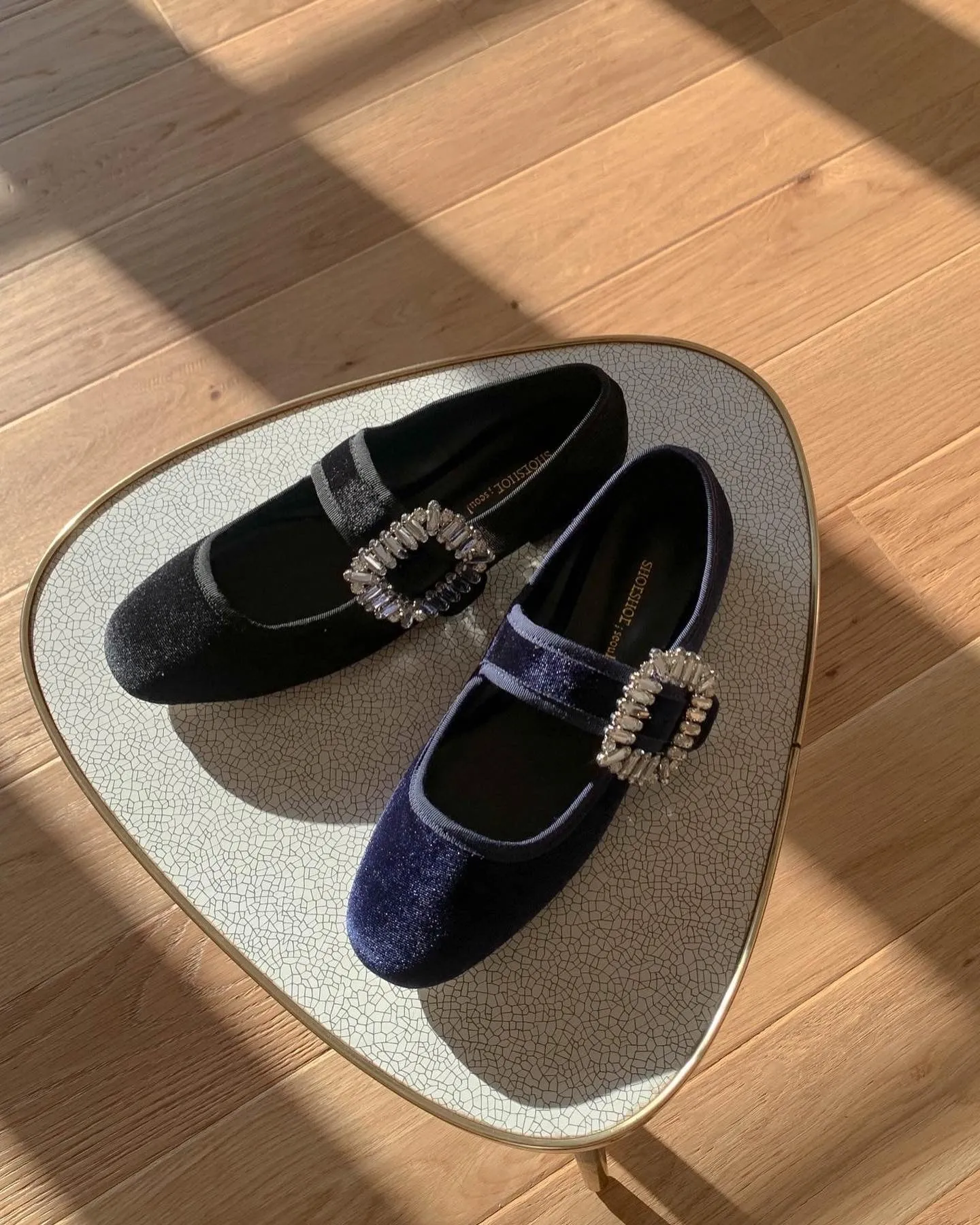 Velvet Mary Jane with Square Buckle
