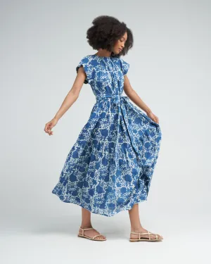 vienna maxi in indigo bloom - blue