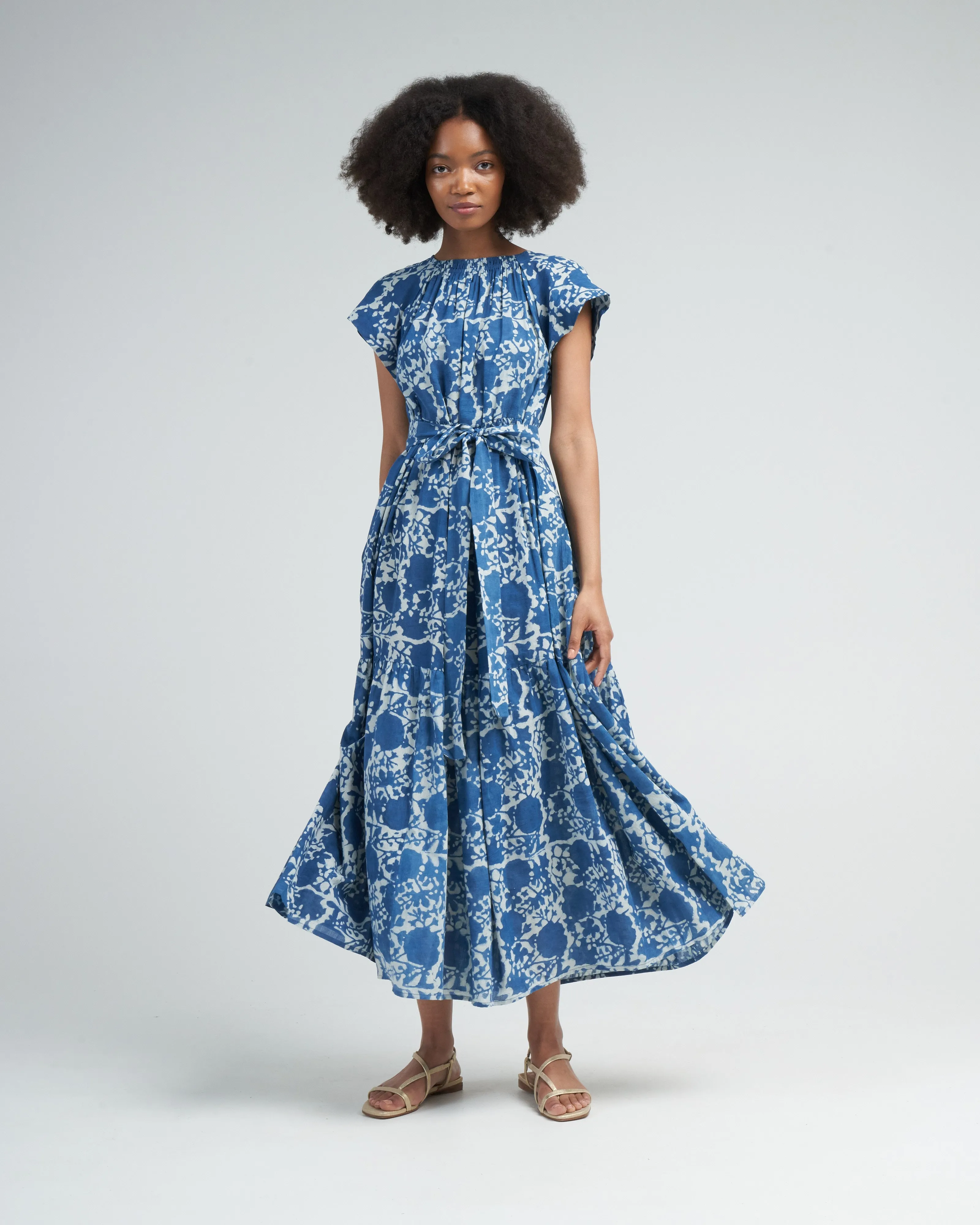 vienna maxi in indigo bloom - blue