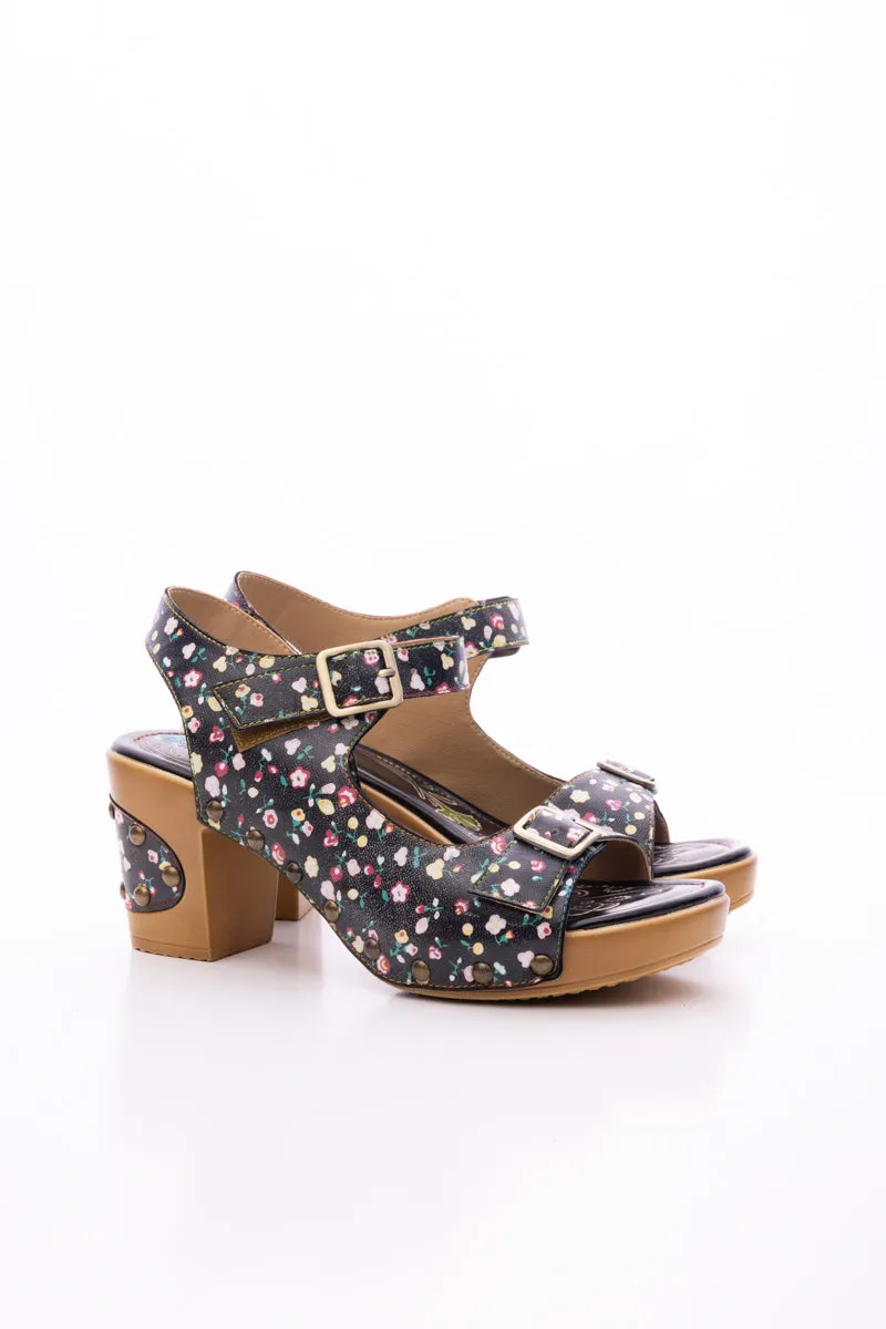 Vilma Floral Leather Sandal