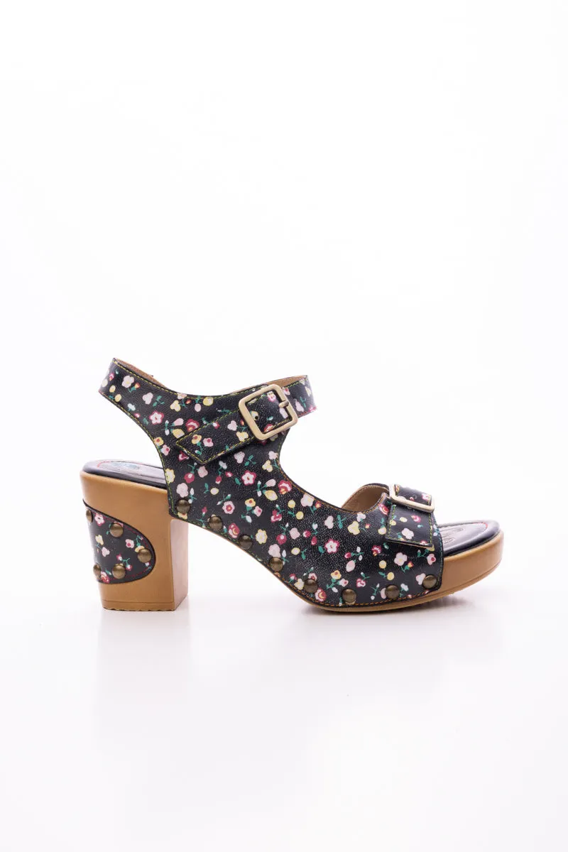 Vilma Floral Leather Sandal
