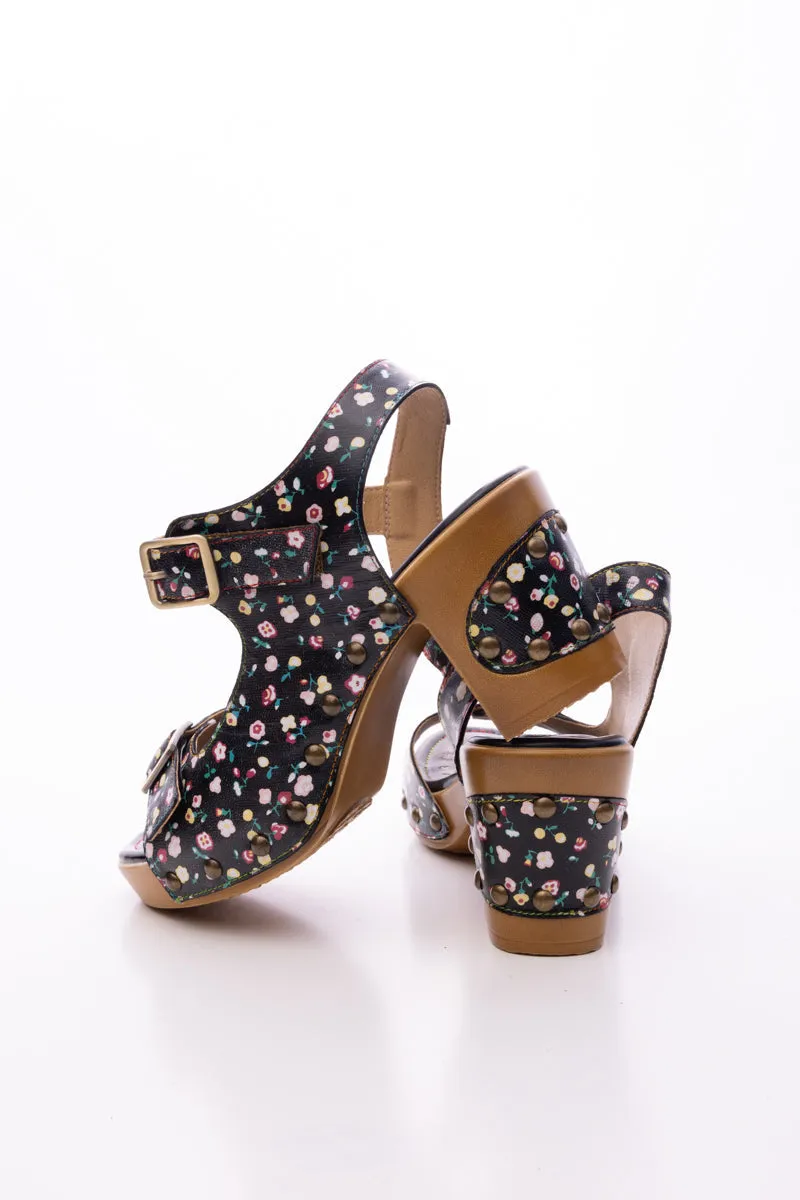 Vilma Floral Leather Sandal
