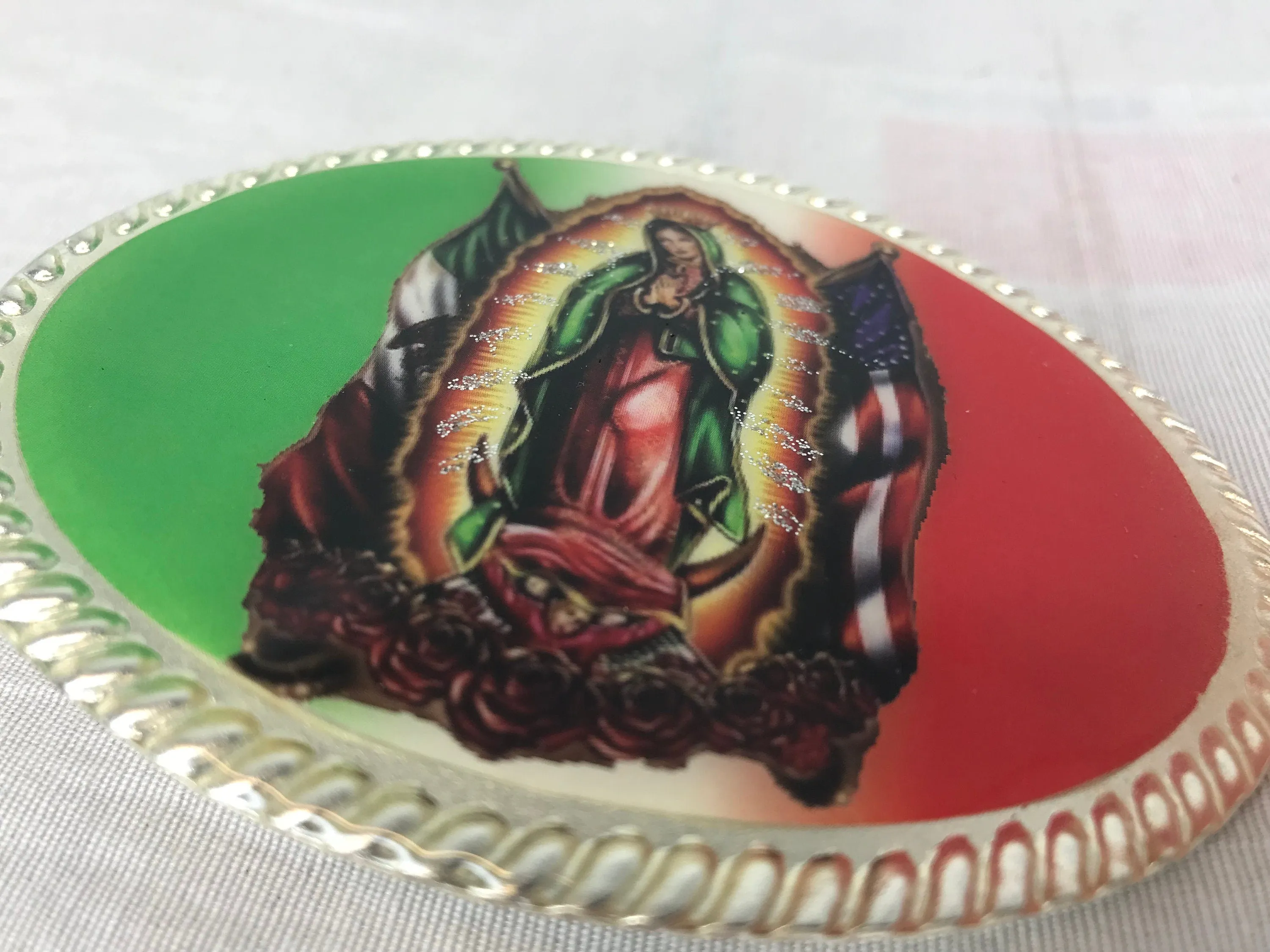 VIRGEN DE GUADALUPE Virgin Mary belt buckle