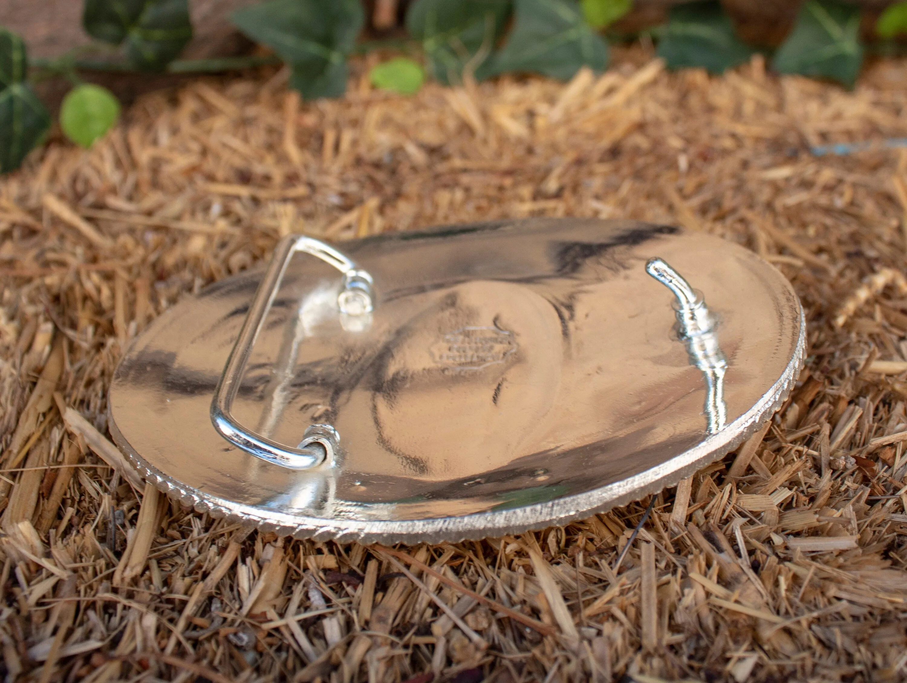 VIRGEN DE GUADALUPE Virgin Mary oval cowboy western belt buckle evilla