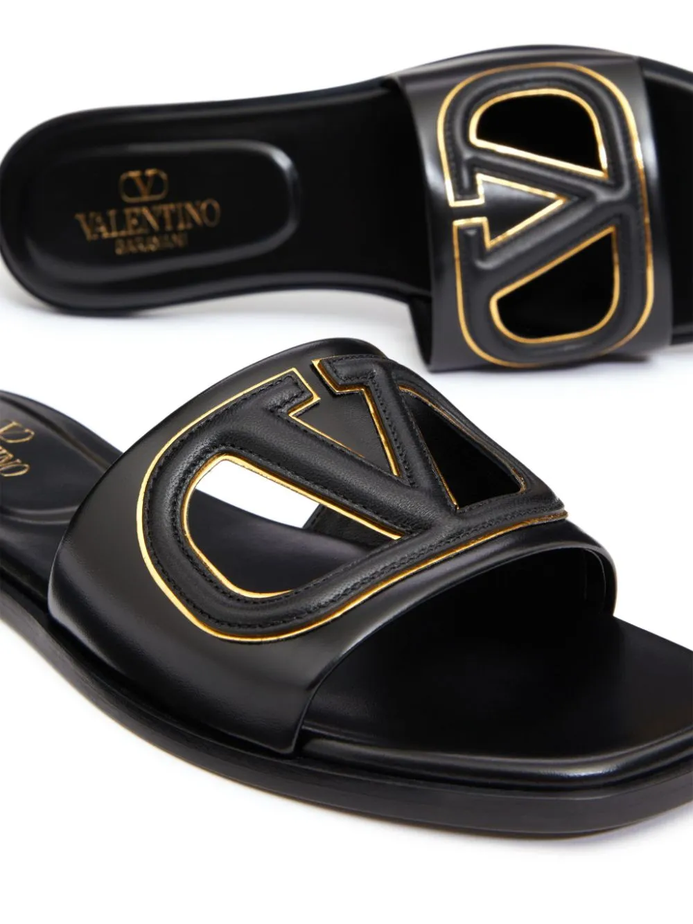 Vlogo cut-out leather sandals