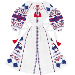 White Boho style Kaftan with wedges