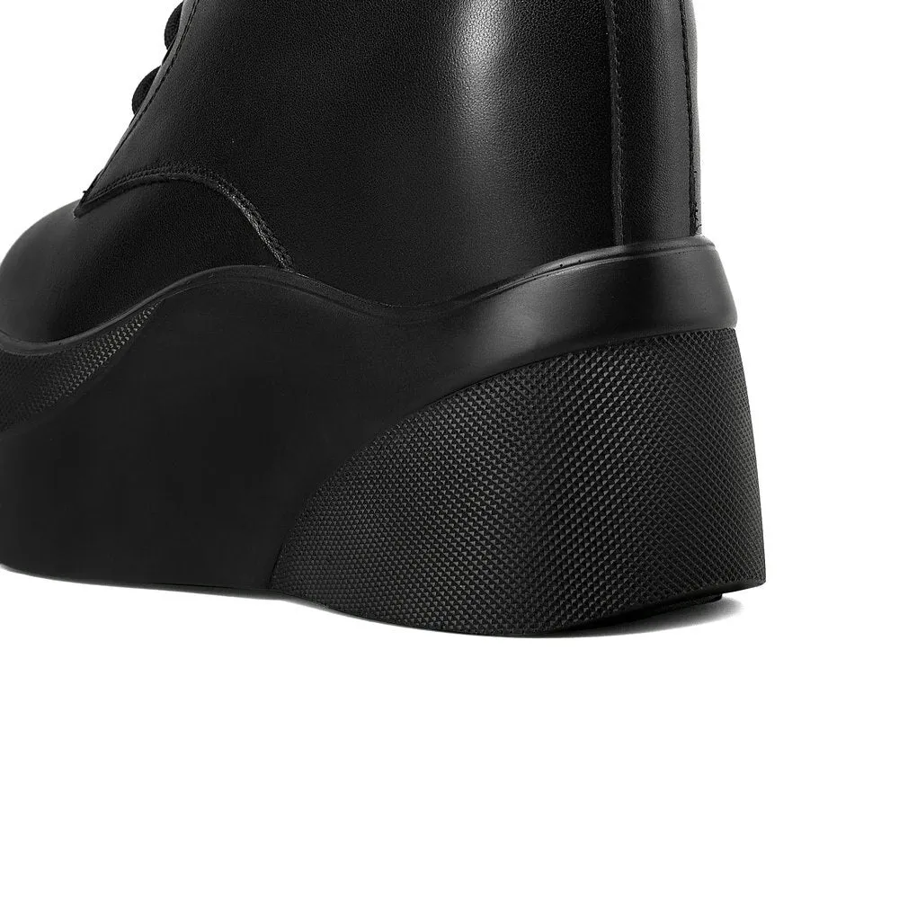 women ankle bottom thick cowhide Chelsea snow boots