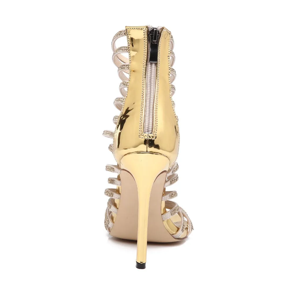 Women High Heels Stripper Diamond Crystal Thin Sandals