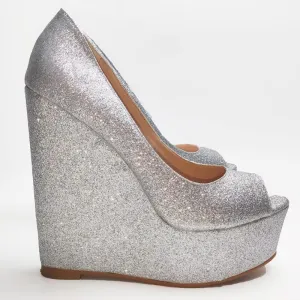 Women Platform Wedges Pumps Peep Toe Height Increase Sandals