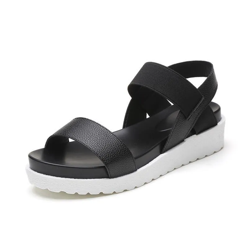 Women Sandals  Shoes Peep-toe Slip On Flat Sandals For Woman