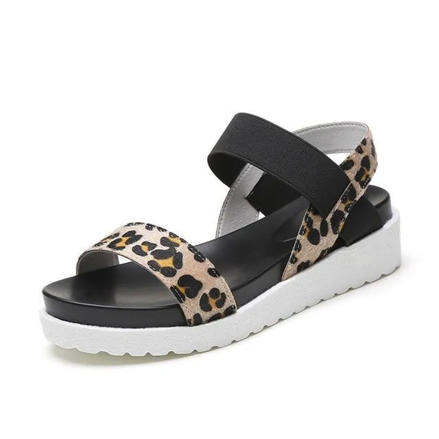 Women Sandals  Shoes Peep-toe Slip On Flat Sandals For Woman