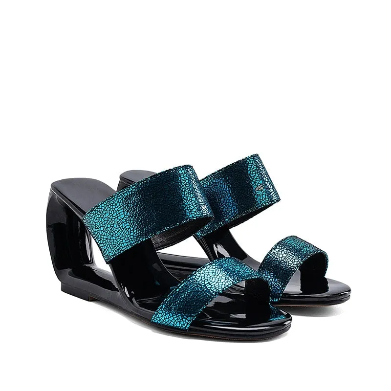 women slipper Fretwork Heels wedges